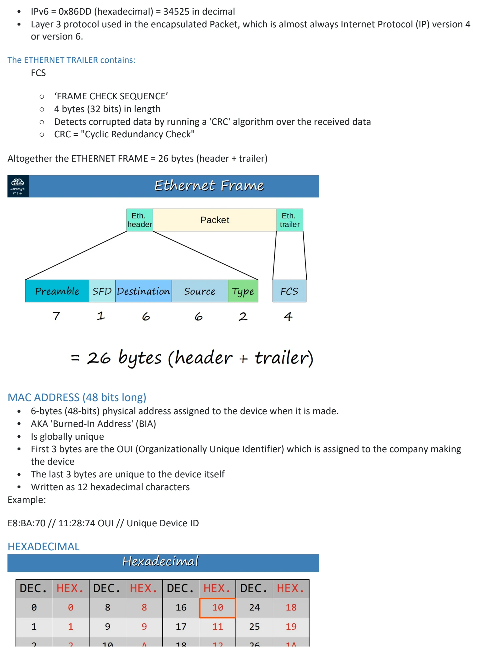 Original OneNote notes: Ethernet LAN Switching (pt 1), page 3. Text version follows below.