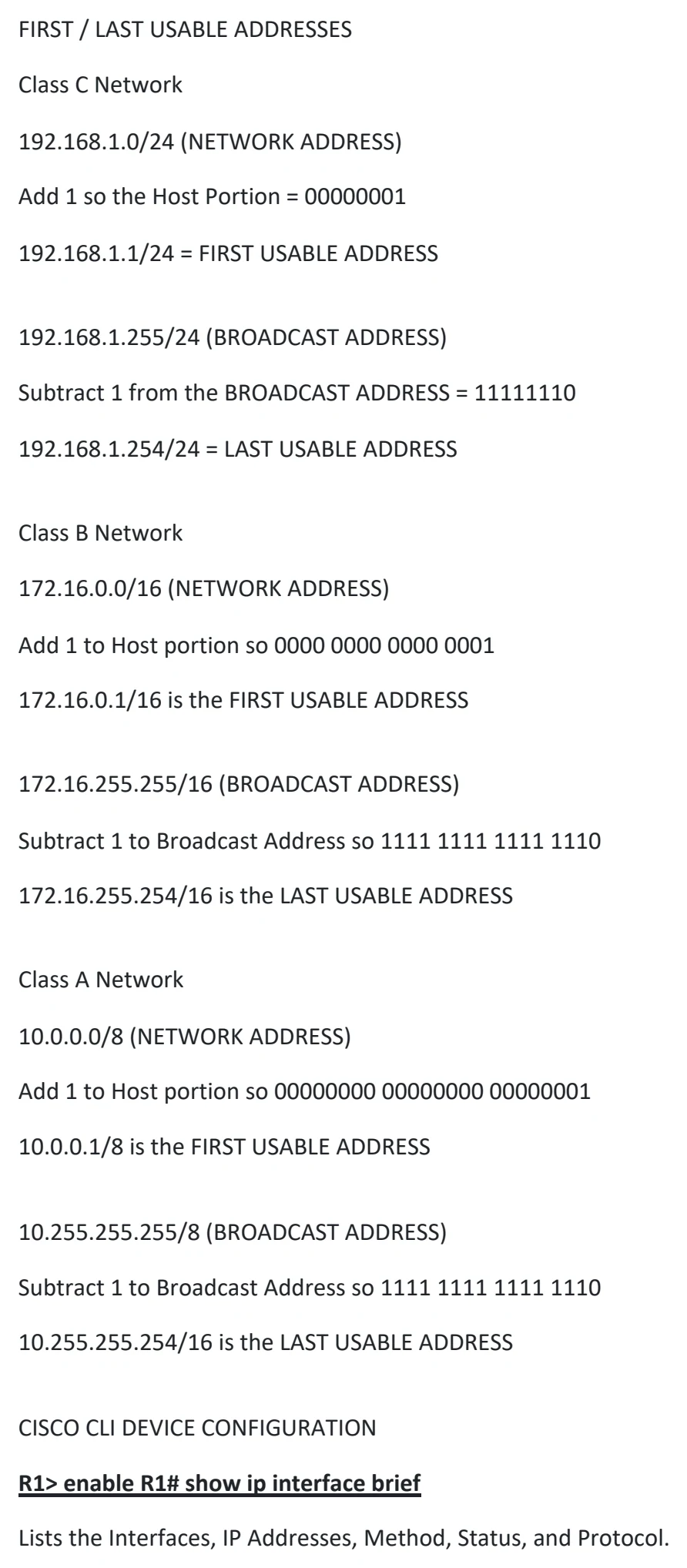 Original OneNote notes: IPv4 Addressing (pt 2), page 2. Text version follows below.