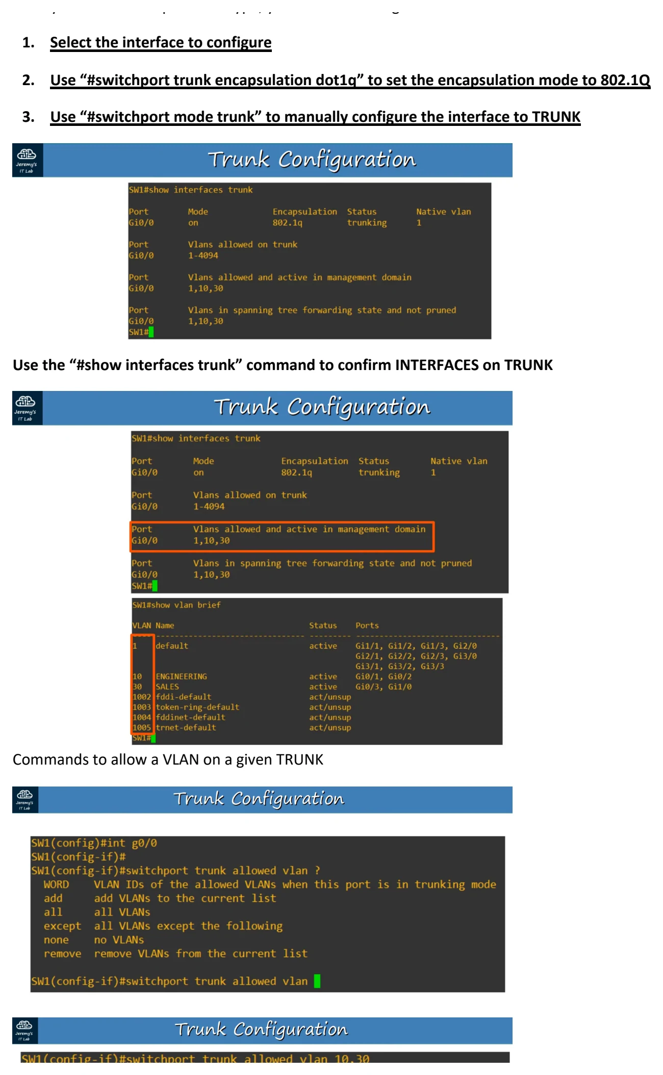 Original OneNote notes: (VlANs pt 2), page 6. Text version follows below.