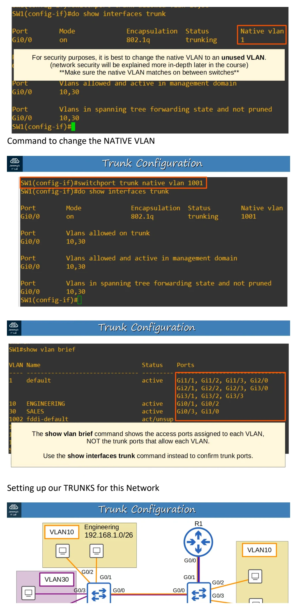 Original OneNote notes: (VlANs pt 2), page 7. Text version follows below.