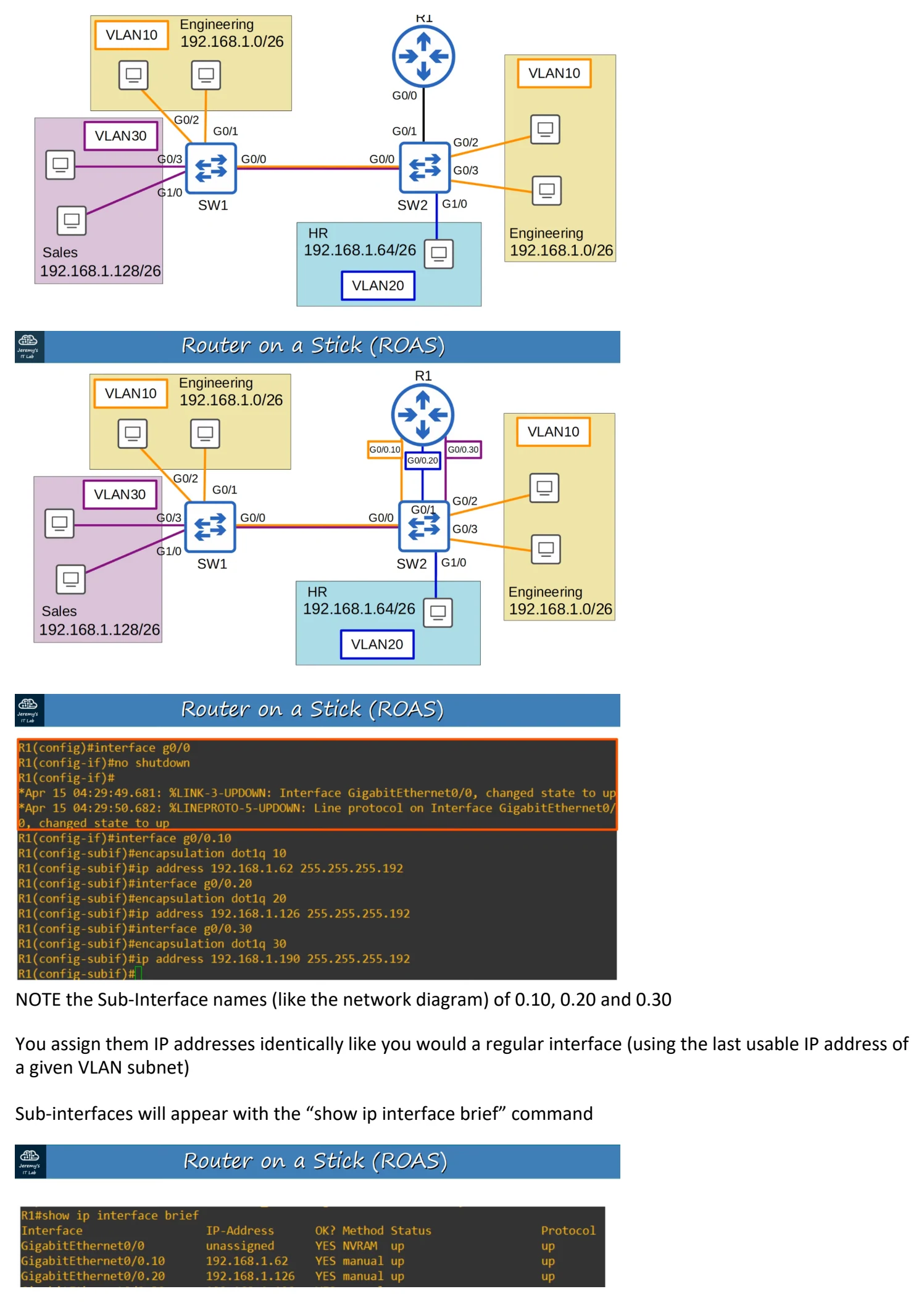 Original OneNote notes: (VlANs pt 2), page 9. Text version follows below.