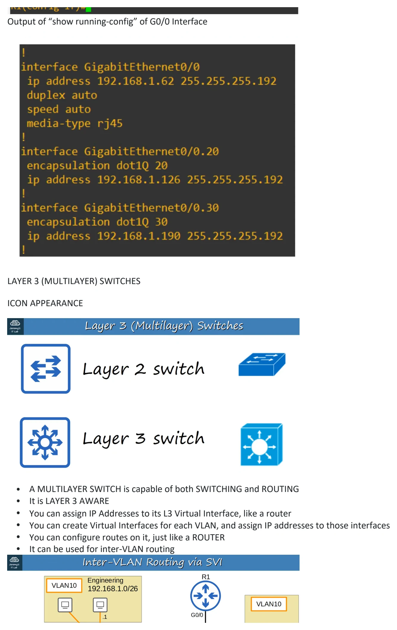 Original OneNote notes: (VlANs pt 3), page 2. Text version follows below.