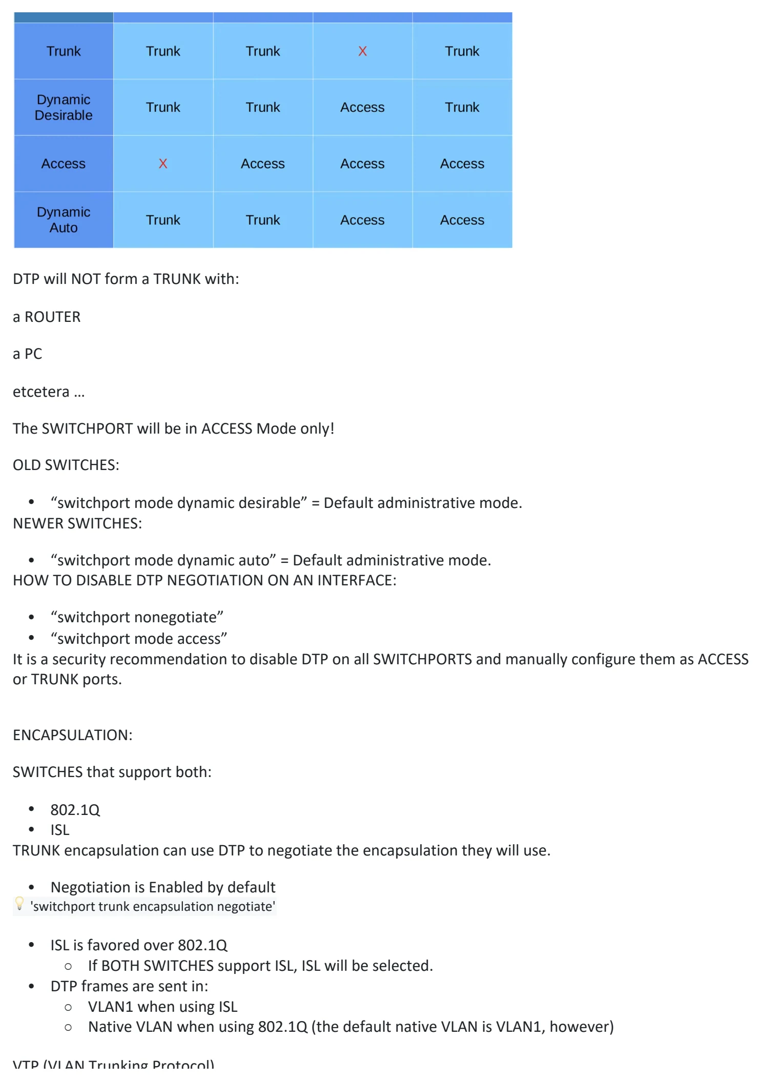 Original OneNote notes: DTP / VTP (Not in Syllabus), page 2. Text version follows below.
