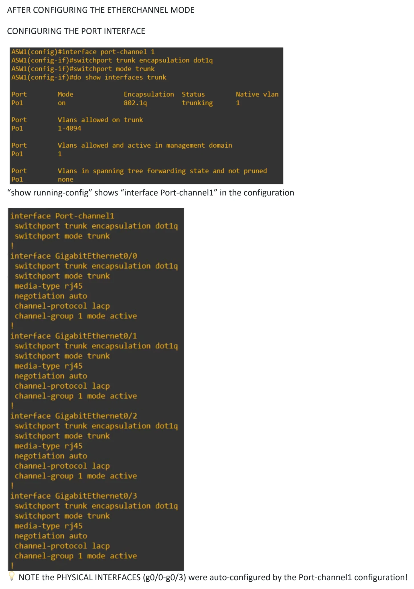 Original OneNote notes: Etherchannel, page 6. Text version follows below.