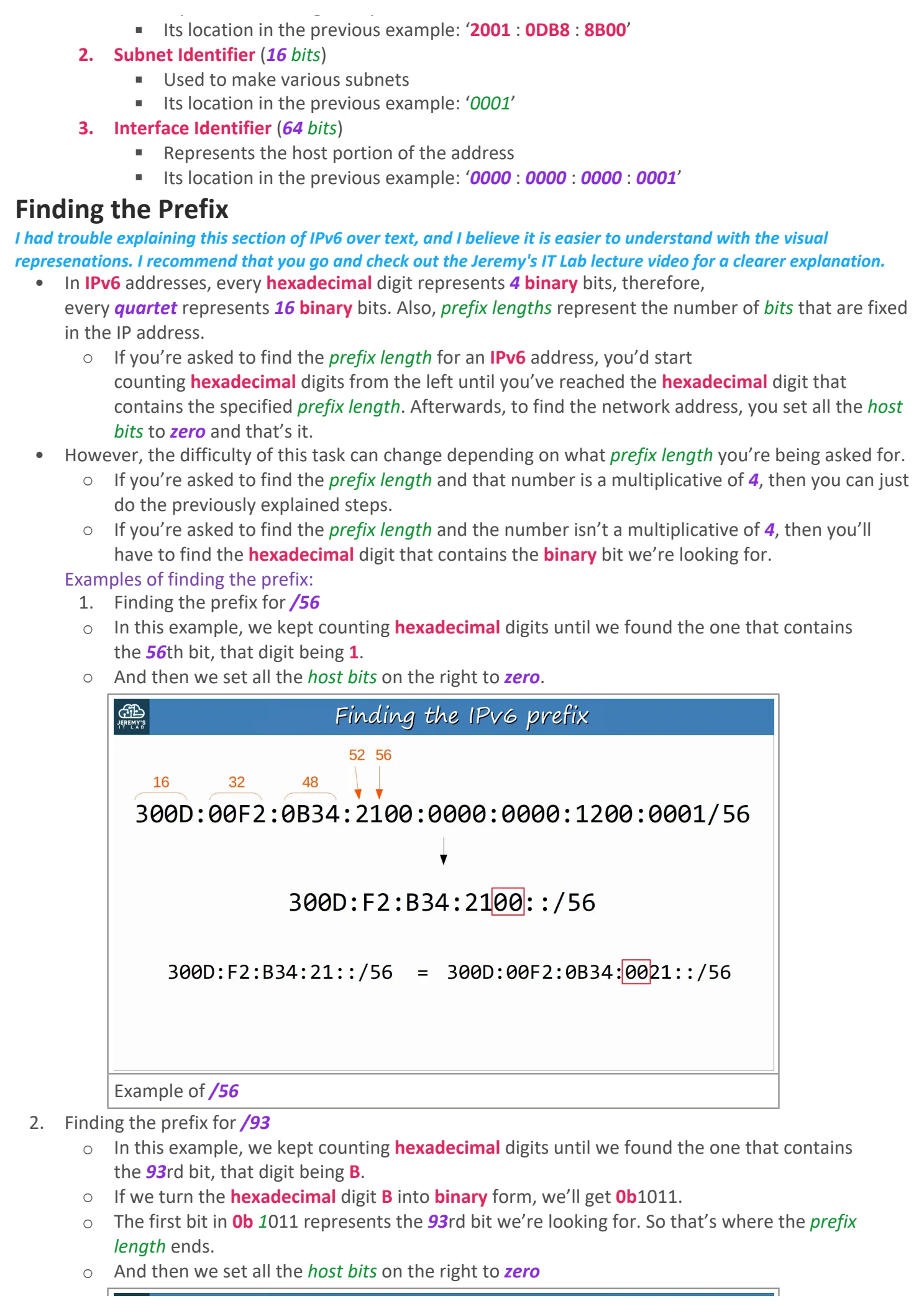 Original OneNote notes: IPV6 (pt 1), page 3. Text version follows below.