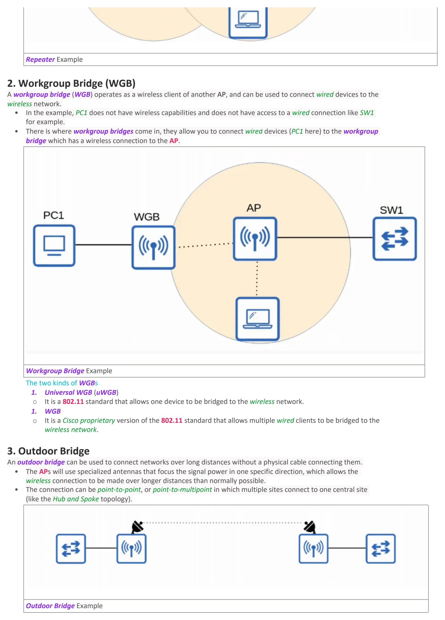 Original OneNote notes: Wireless Fundamentals, page 8. Text version follows below.