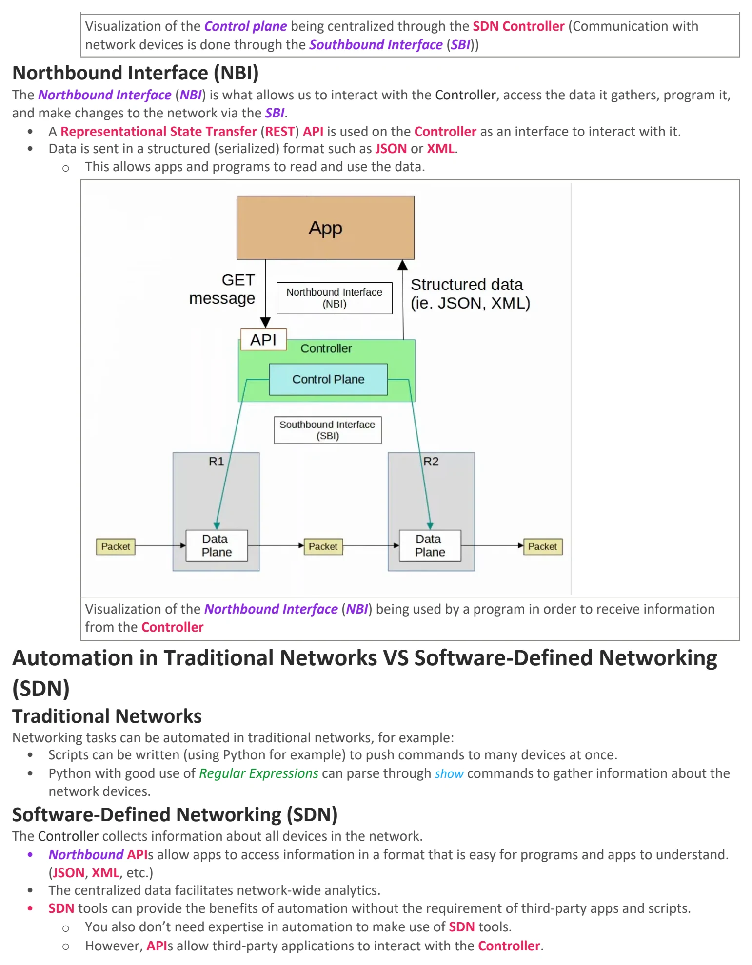 Original OneNote notes: Intro to Network Automation, page 4. Text version follows below.
