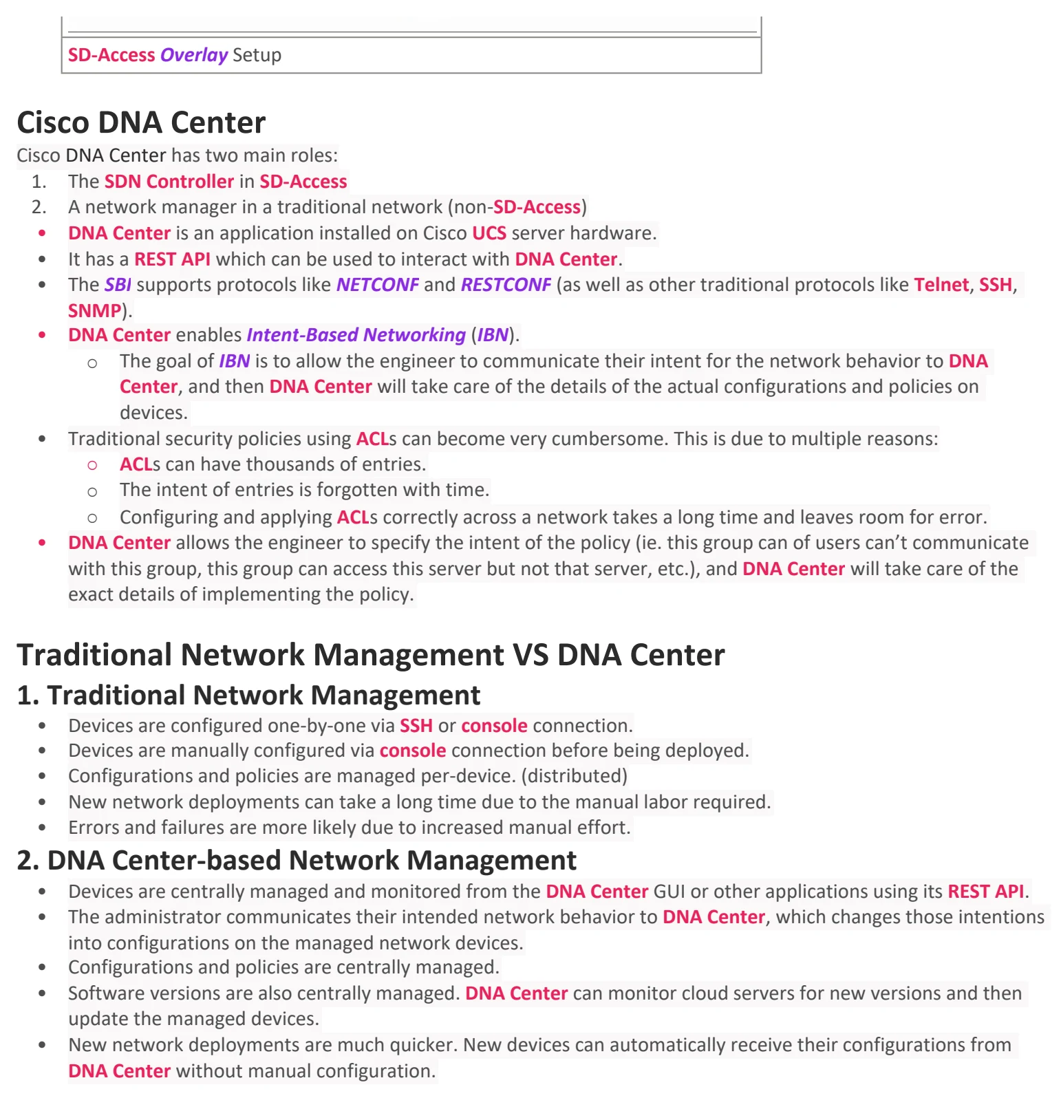 Original OneNote notes: Software-Defined Networking, page 4. Text version follows below.